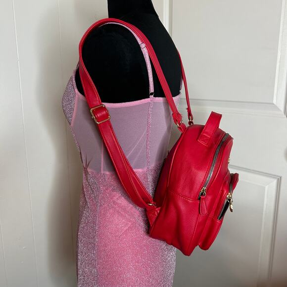 °｡⋆♡ BETSEY Johnson Small Red Backpack (HB-12) - Picture 5 of 10